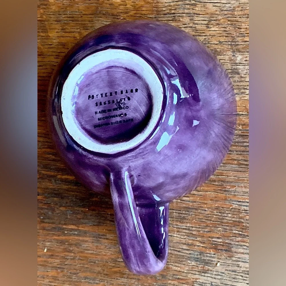Vtg Discontinued Pottery Barn SAUSALITO Fig Purple Glazed Earthenware Mug